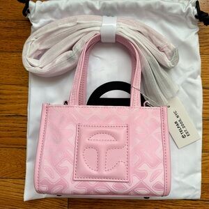 Telfar Jacquard Monogram Small Bubblegum Shopper, NWT